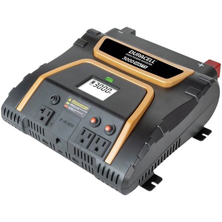 DURACELL Power Inverter, Modified Sine Wave, 6,000 W Peak, 3,000 W Continuous, 3 Outlets DR3000INV